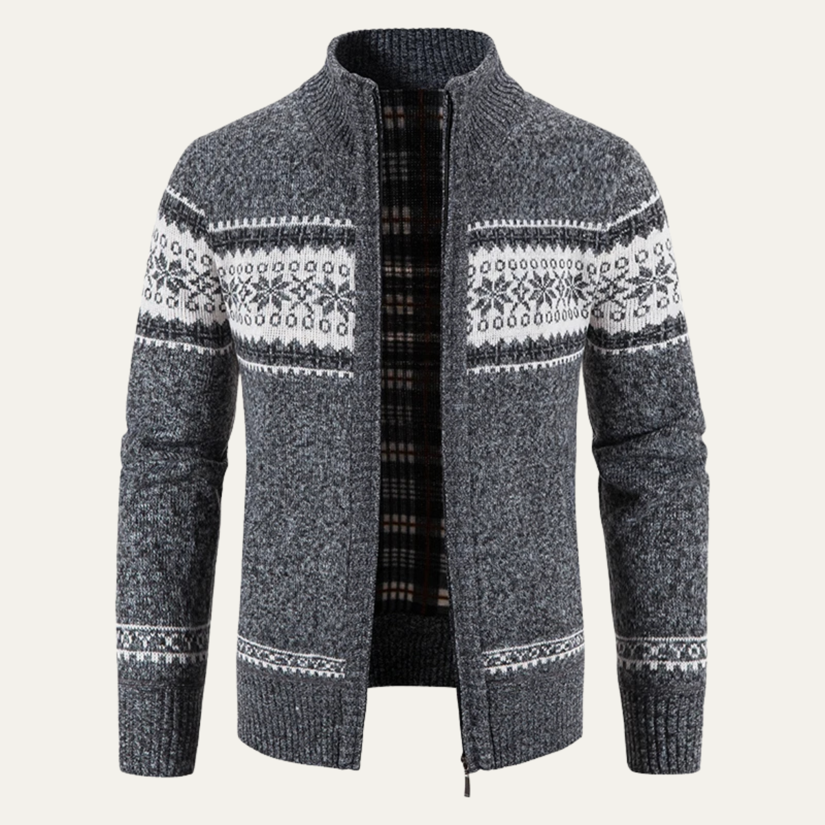 Men’s Knitted Zip Front Cardigan