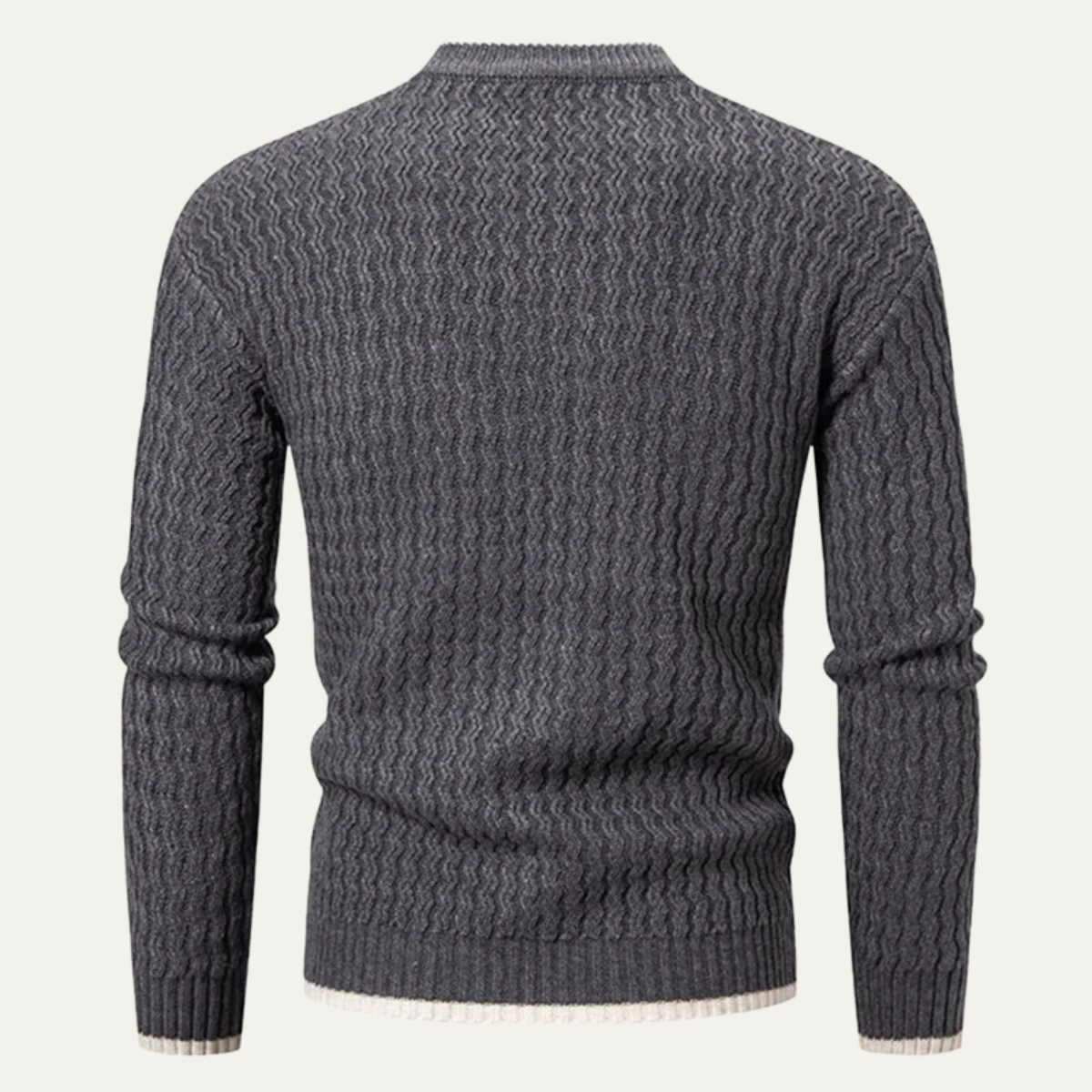 Men’s Mock Neck Wavy Textured Sweater