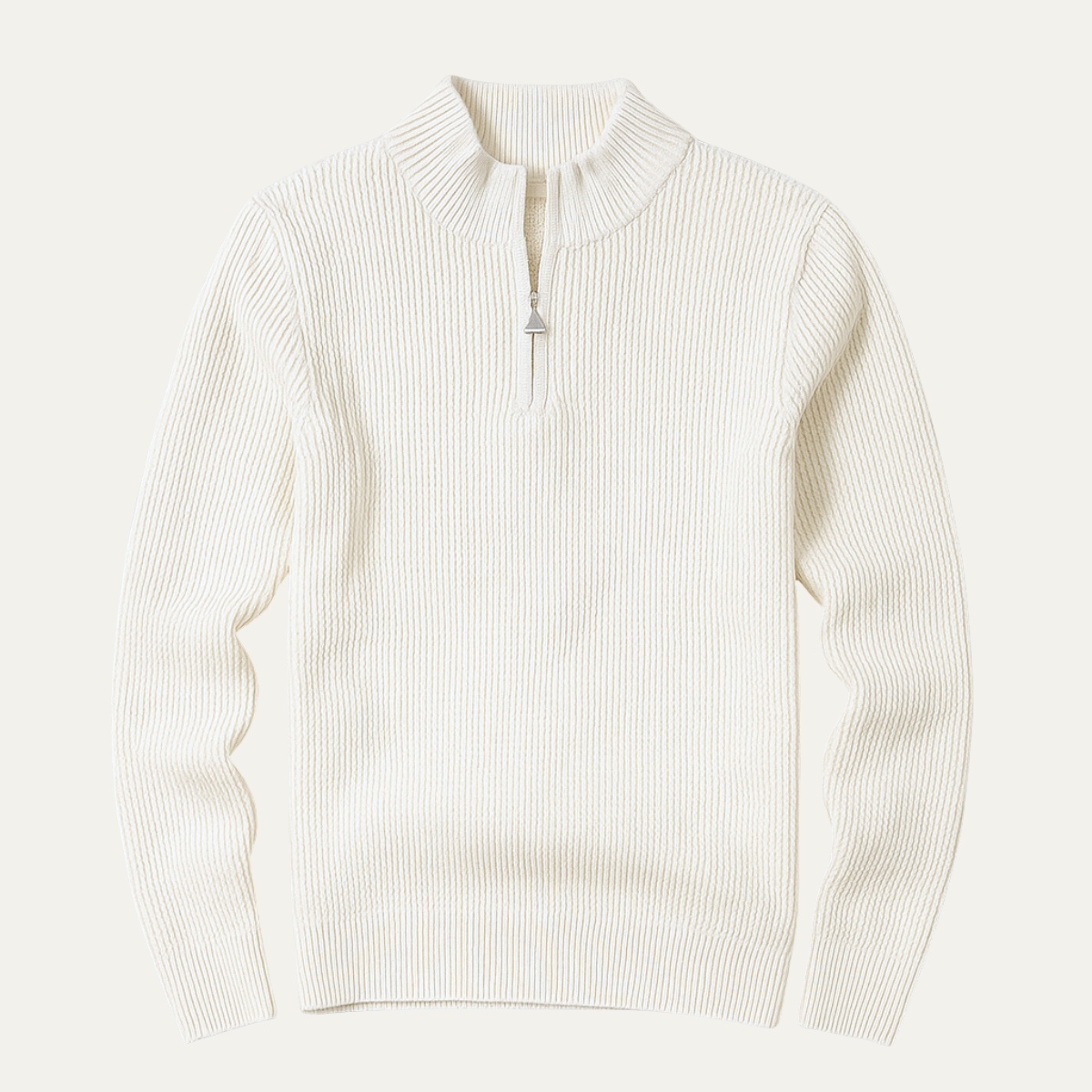 Men’s Quarter-Zip Waffle Knit Sweater