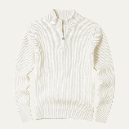 Men’s Quarter-Zip Waffle Knit Sweater