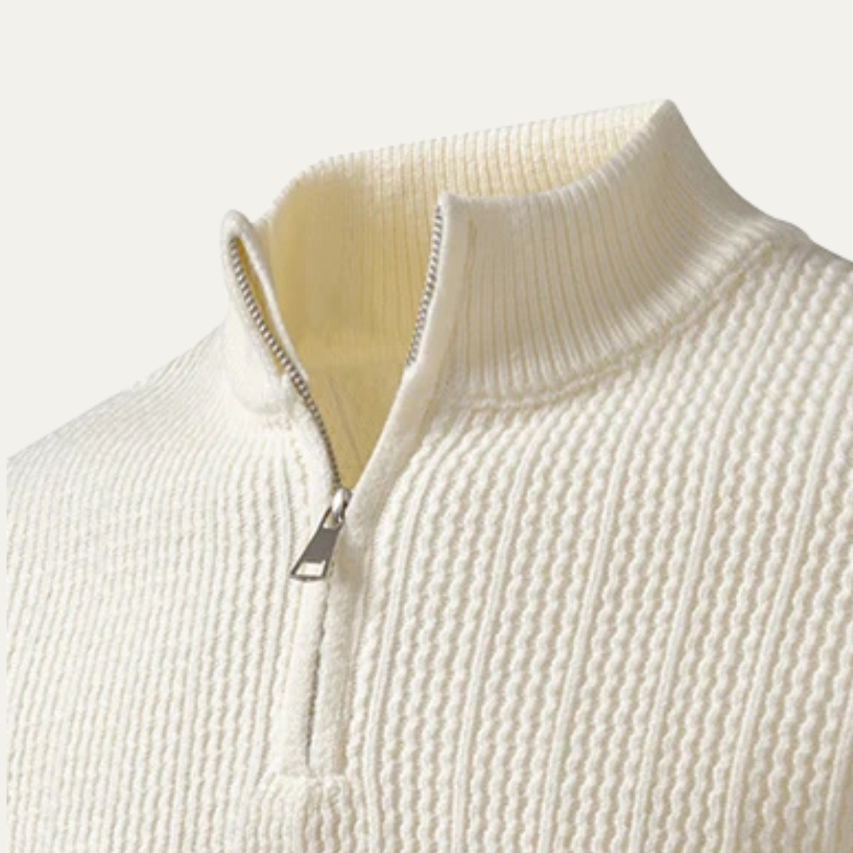 Men’s Quarter-Zip Waffle Knit Sweater