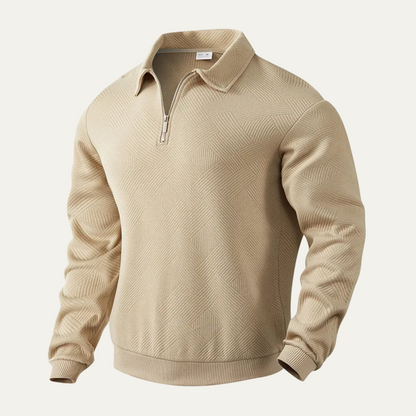 Men’s Geometric Knit Quarter Zip Sweater
