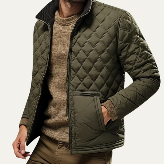 Men’s Vintage Quilted Zip-Up Jacket