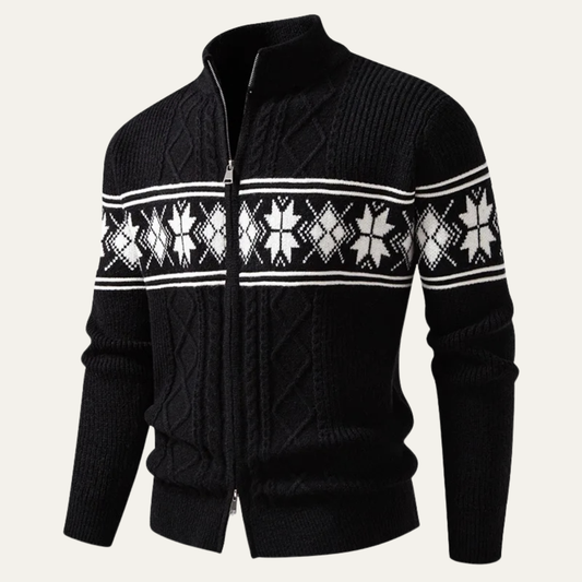 Men’s Nordic Full Zip Mock Neck Cardigan