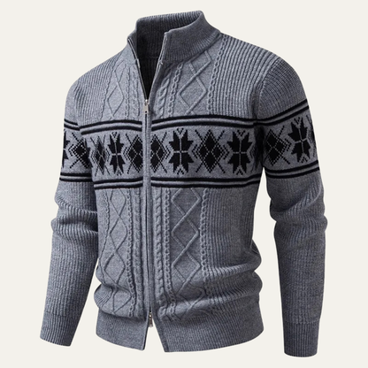 Men’s Nordic Full Zip Mock Neck Cardigan