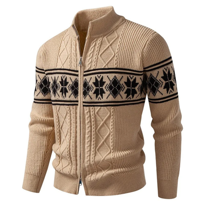 Men’s Nordic Full Zip Mock Neck Cardigan
