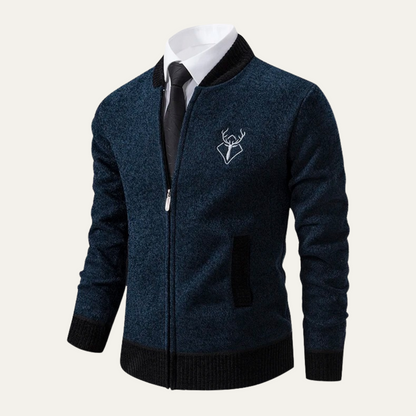 Men’s Embroidered Zip-Up Sweater