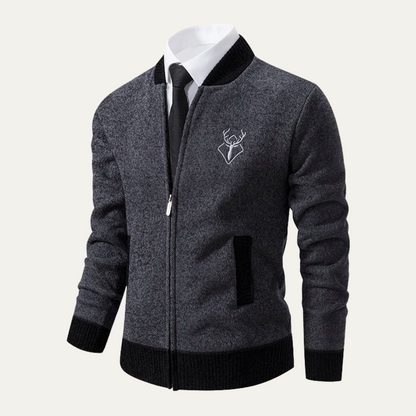 Men’s Embroidered Zip-Up Sweater