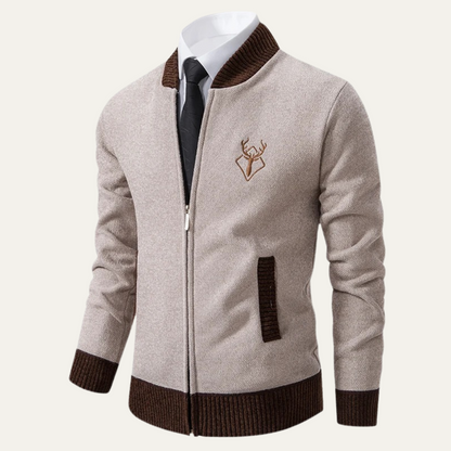 Men’s Embroidered Zip-Up Sweater