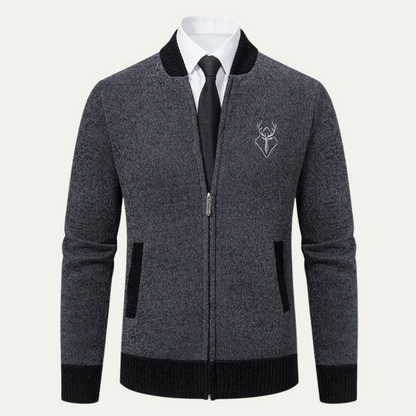 Men’s Embroidered Zip-Up Sweater
