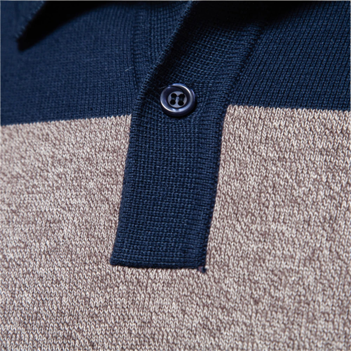 Men’s Color-Block Knit Polo Sweater