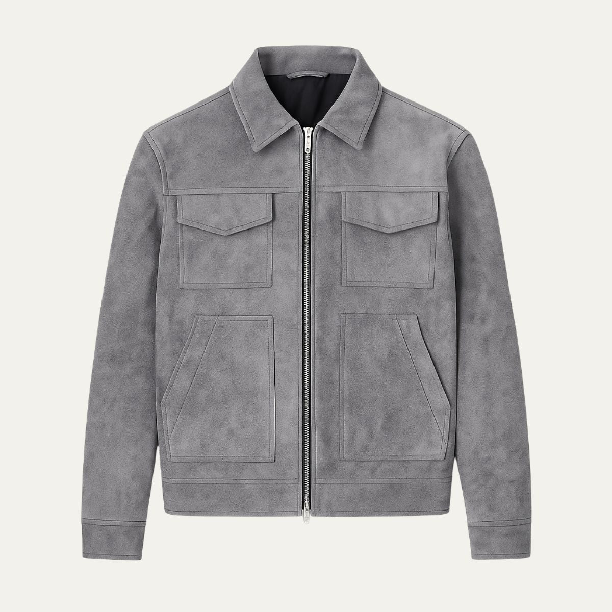 Men’s Suede Utility Trucker Jacket