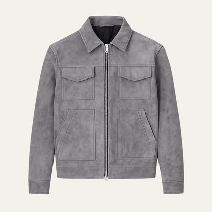 Men’s Suede Utility Trucker Jacket