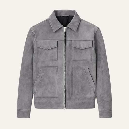 Men’s Suede Utility Trucker Jacket