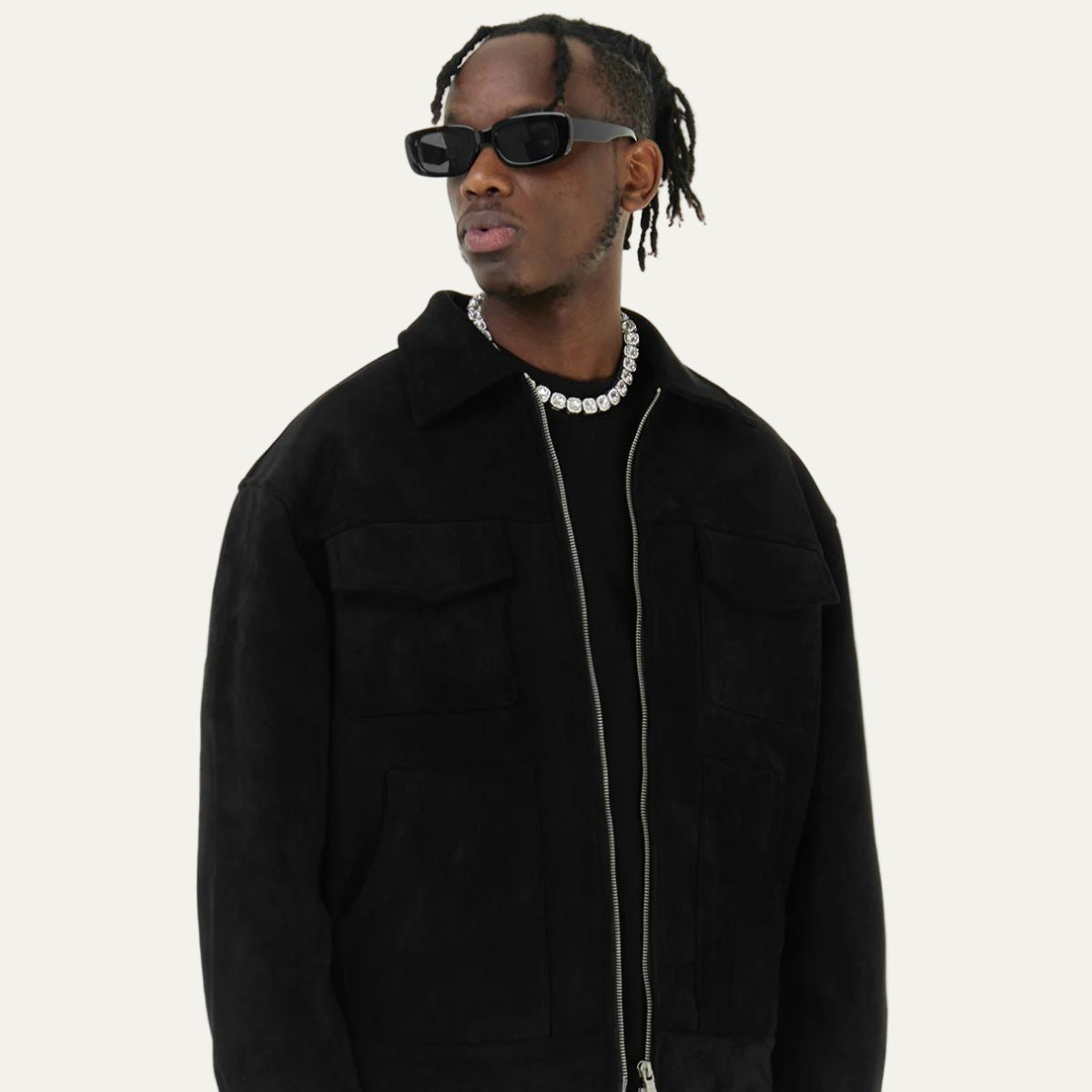 Men’s Suede Utility Trucker Jacket
