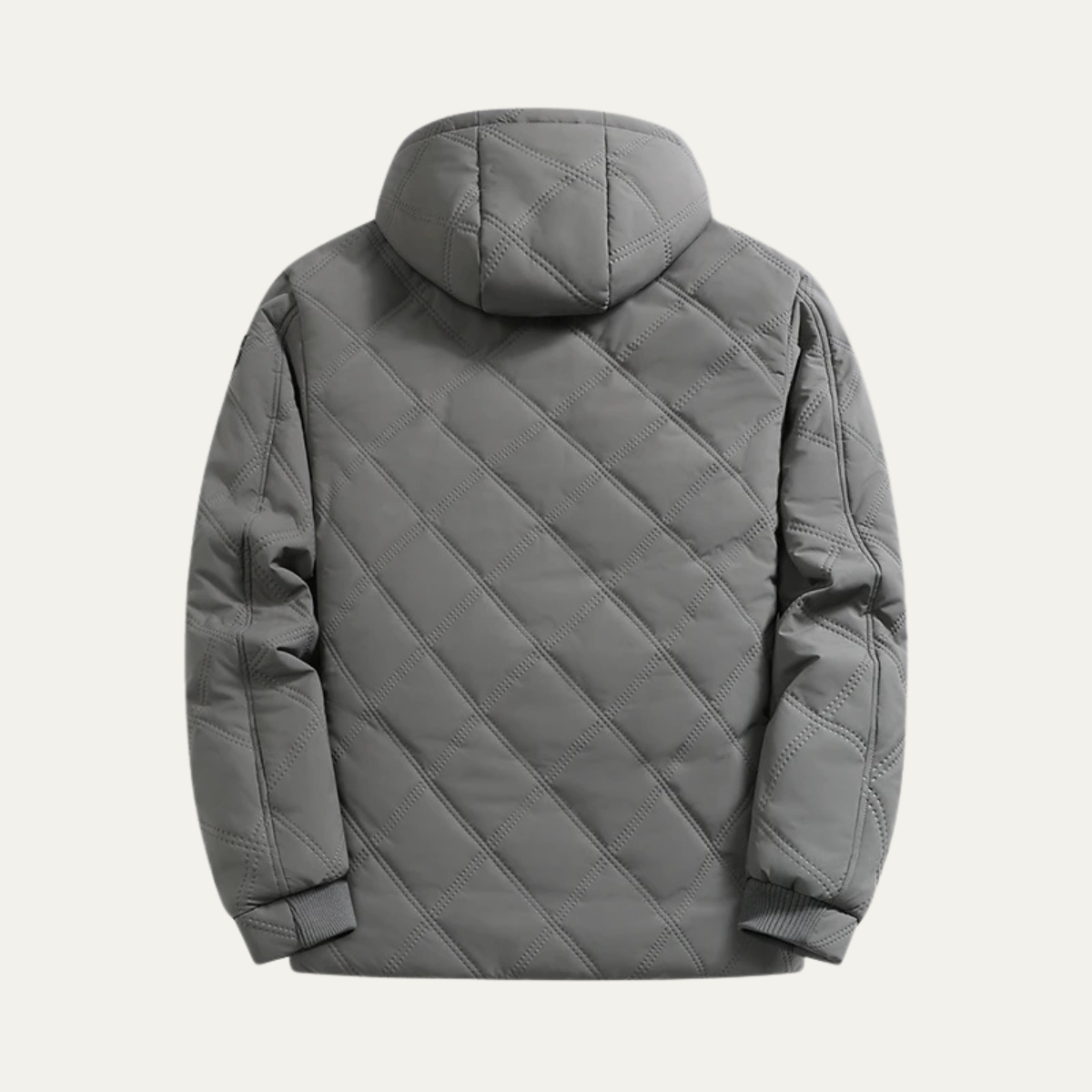Men’s Plush Quilted Hooded Jacket