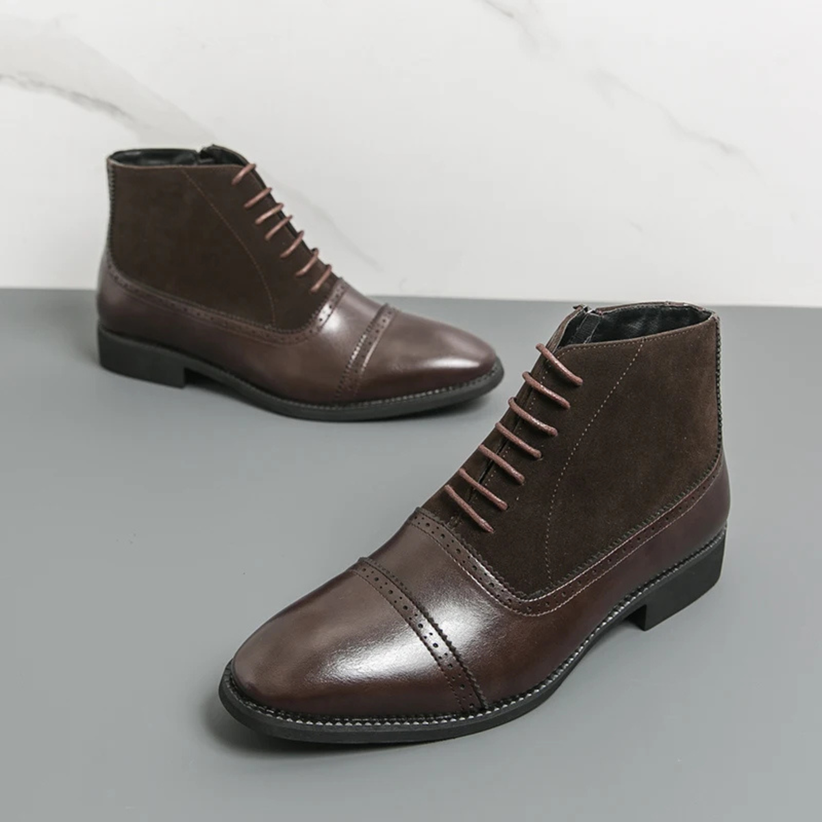 Men’s Polished Leather Ankle Boots