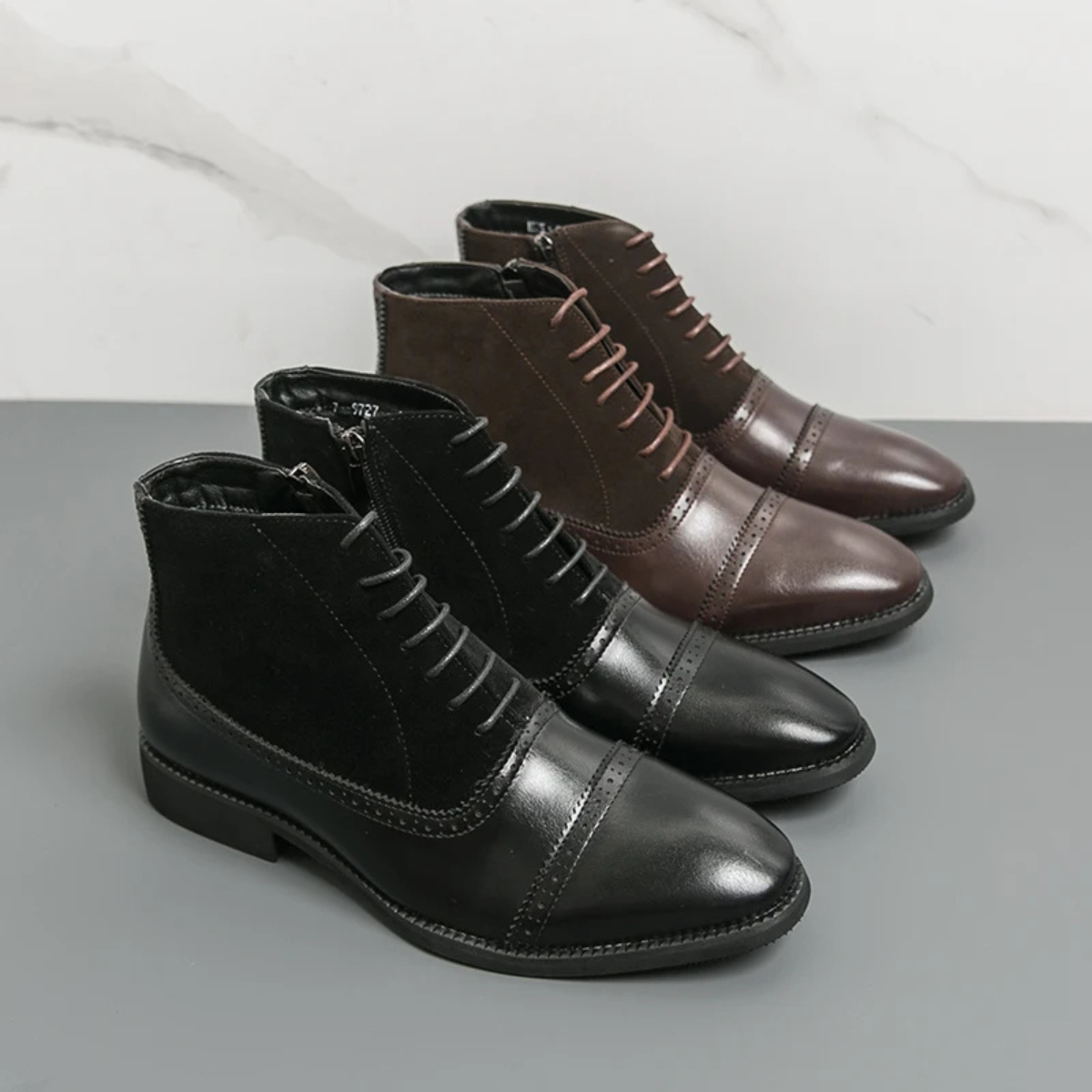 Men’s Polished Leather Ankle Boots