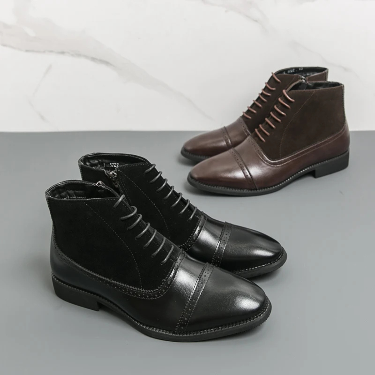 Men’s Polished Leather Ankle Boots