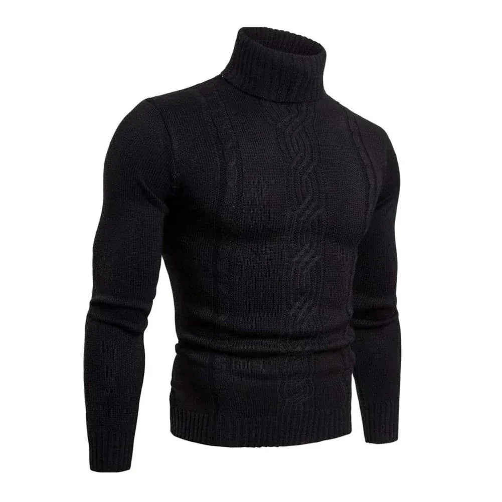 Men’s Cable-Knit Turtleneck Sweater