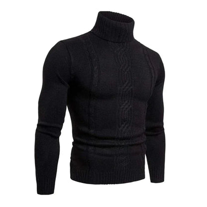 Men’s Cable-Knit Turtleneck Sweater