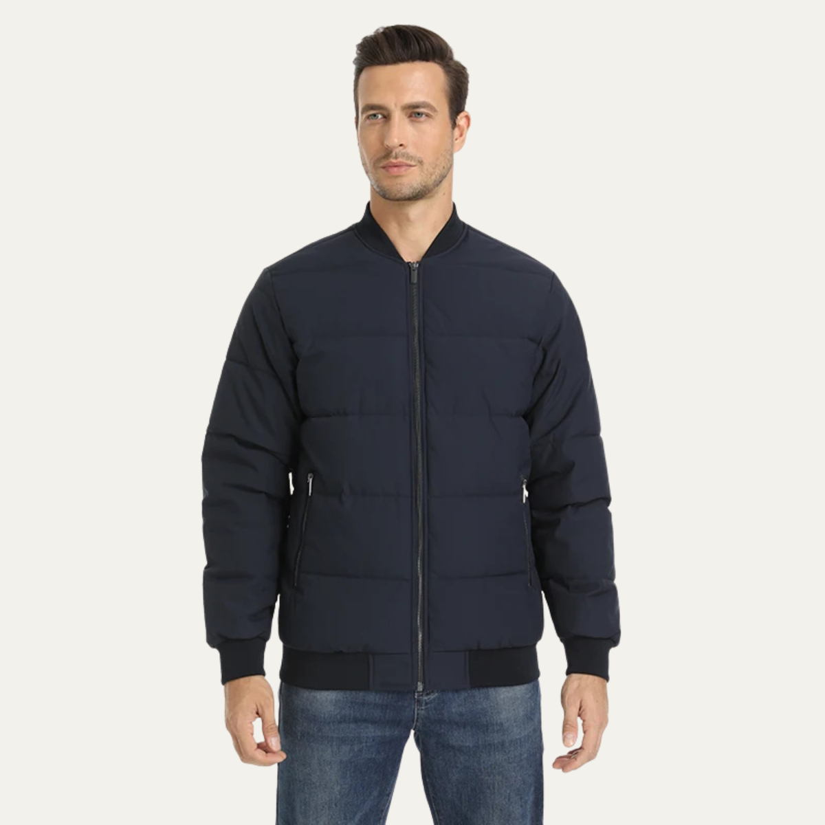 Men’s Winter Quilted Bomber Puffer Jacket