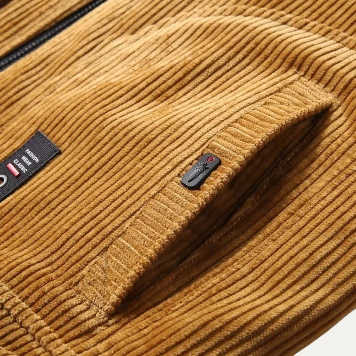 Men’s Corduroy Sherpa-Lined Fleece Bomber Jacket