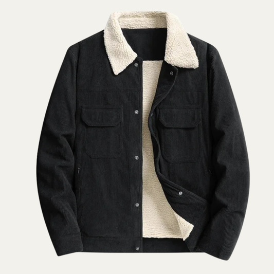 Men’s Corduroy Trucker Jacket with Faux-Shearling Lining