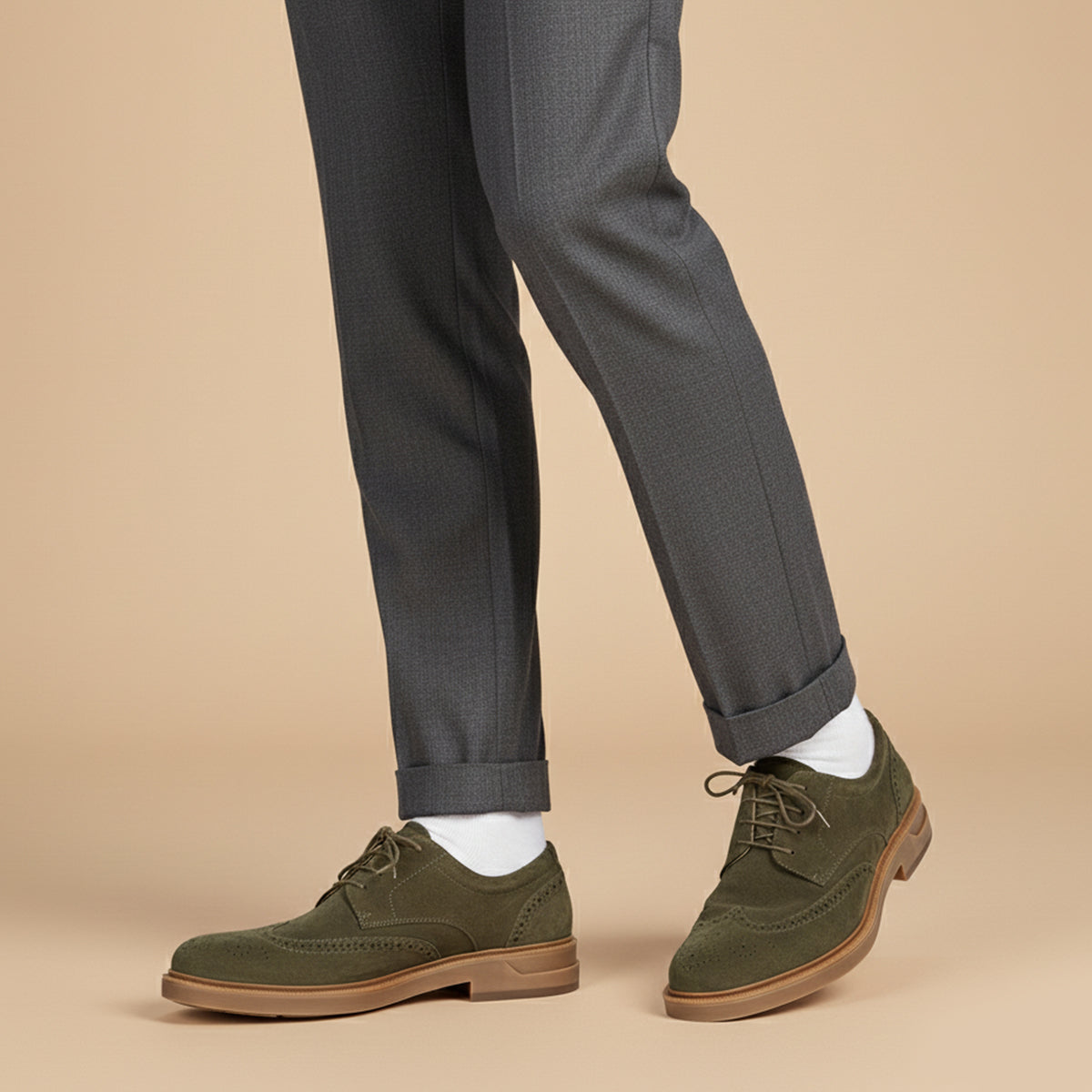 Men’s Smart Suede Wingtip Brogues