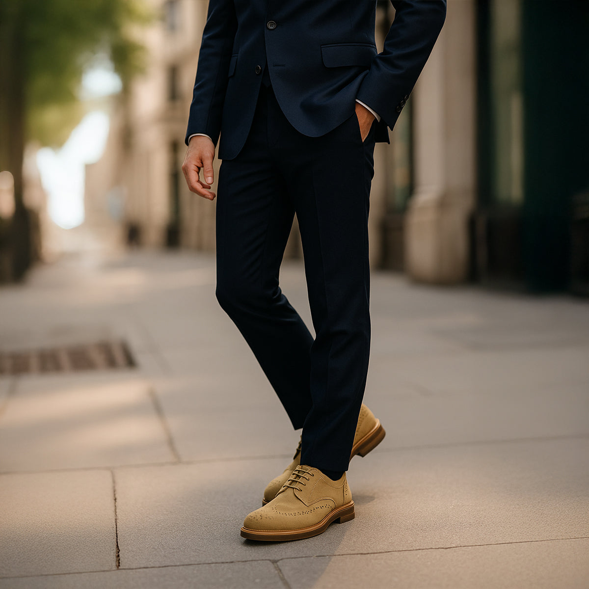 Men’s Smart Suede Wingtip Brogues