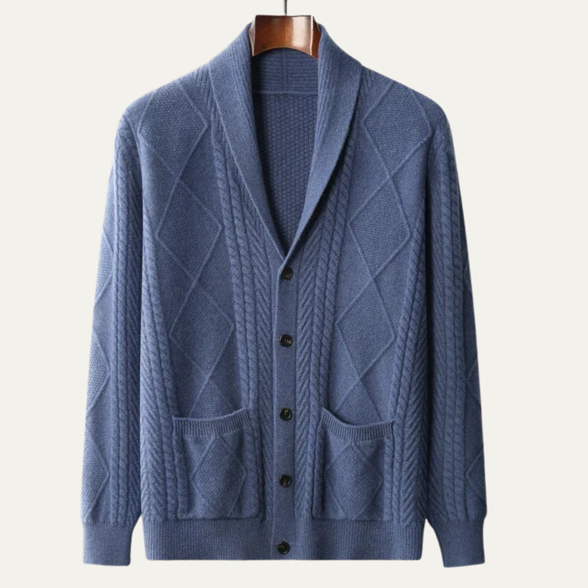 Men’s Shawl Collar Button-Up Cardigan