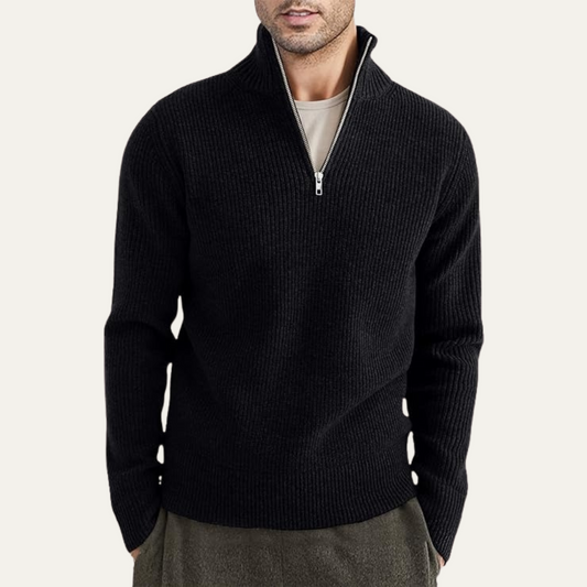 Men’s Quarter-Zip Ribbed Pullover