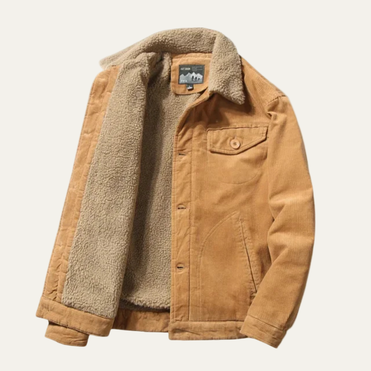 Men’s Rugged Faux-Shearling Lined Jacket