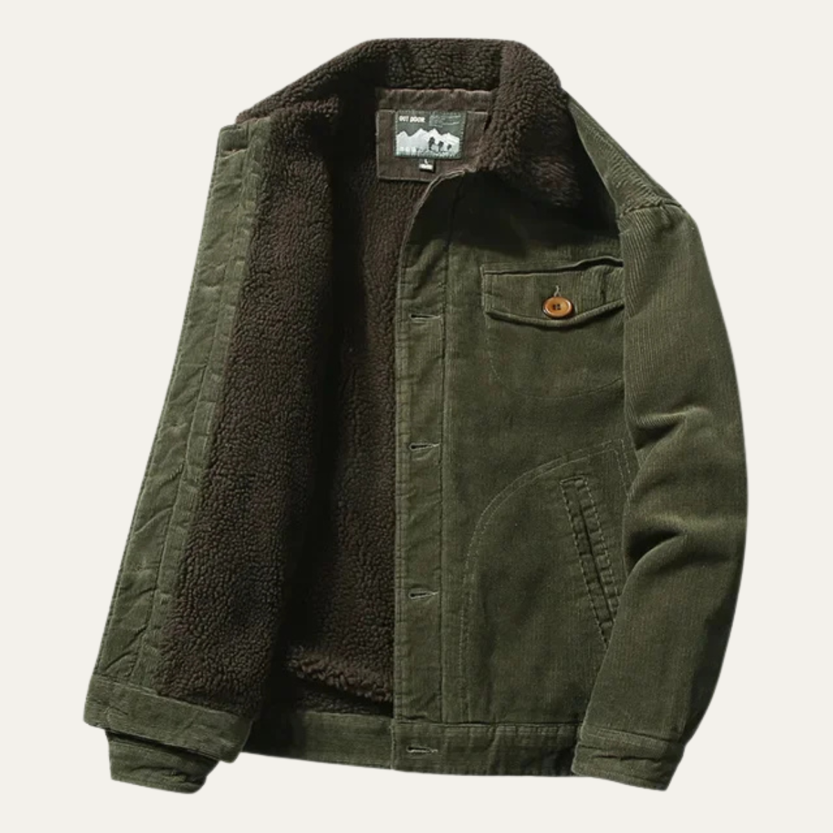 Men’s Rugged Faux-Shearling Lined Jacket