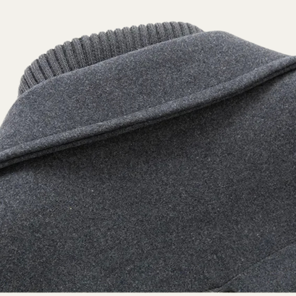 Men’s Layered Mock-Neck Peacoat Jacket