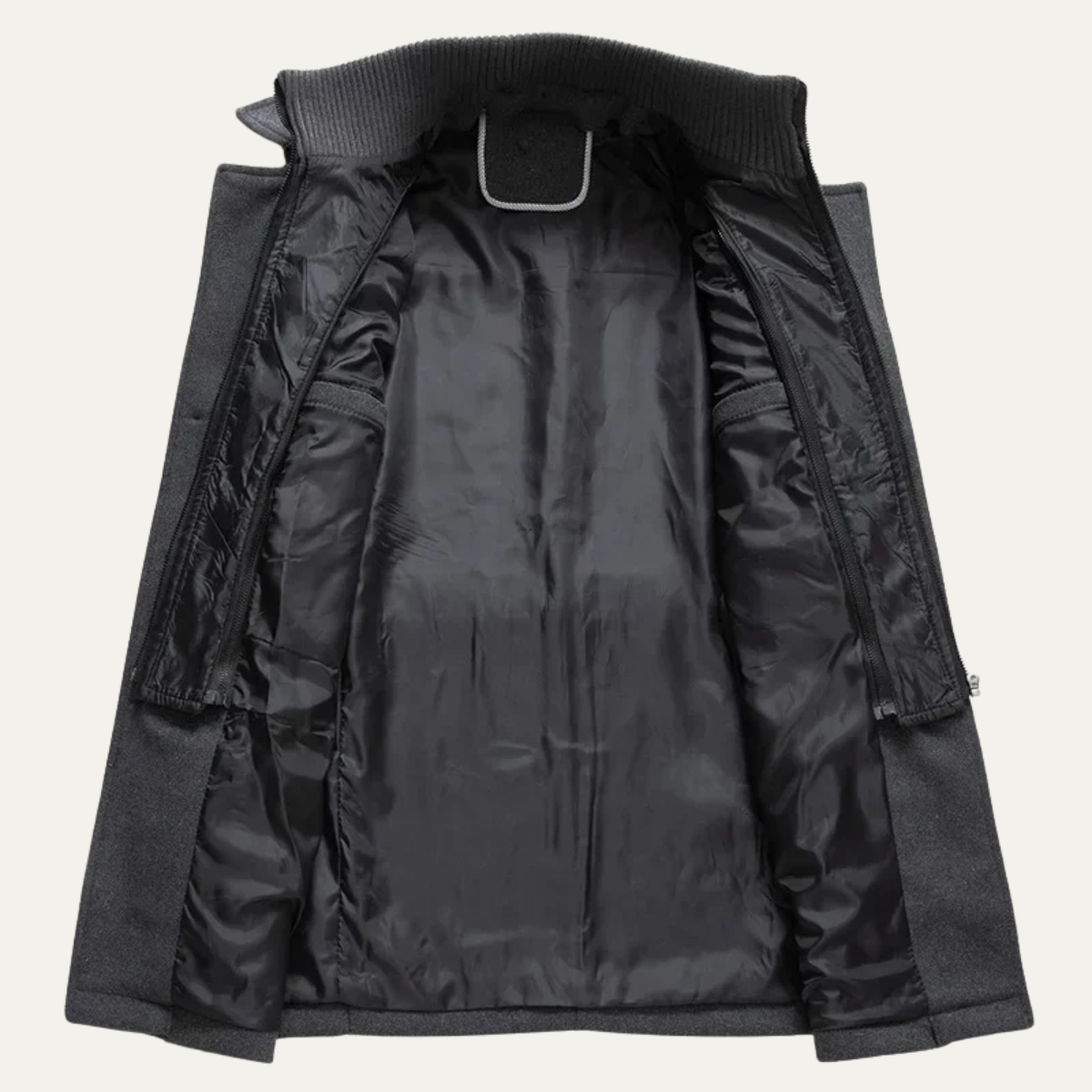 Men’s Layered Mock-Neck Peacoat Jacket