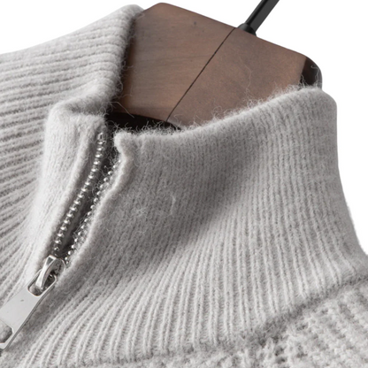 Men’s Full-Zip Cardigan with Stand-Up Collar