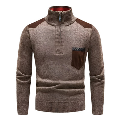 Men’s Stylish High Collar Pullover Sweater