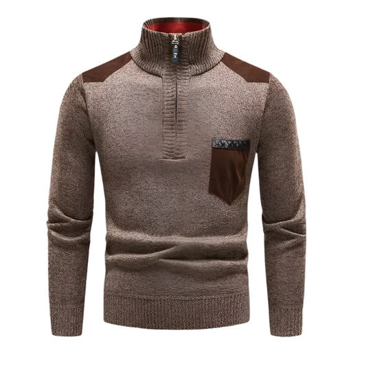 Men’s Stylish High Collar Pullover Sweater