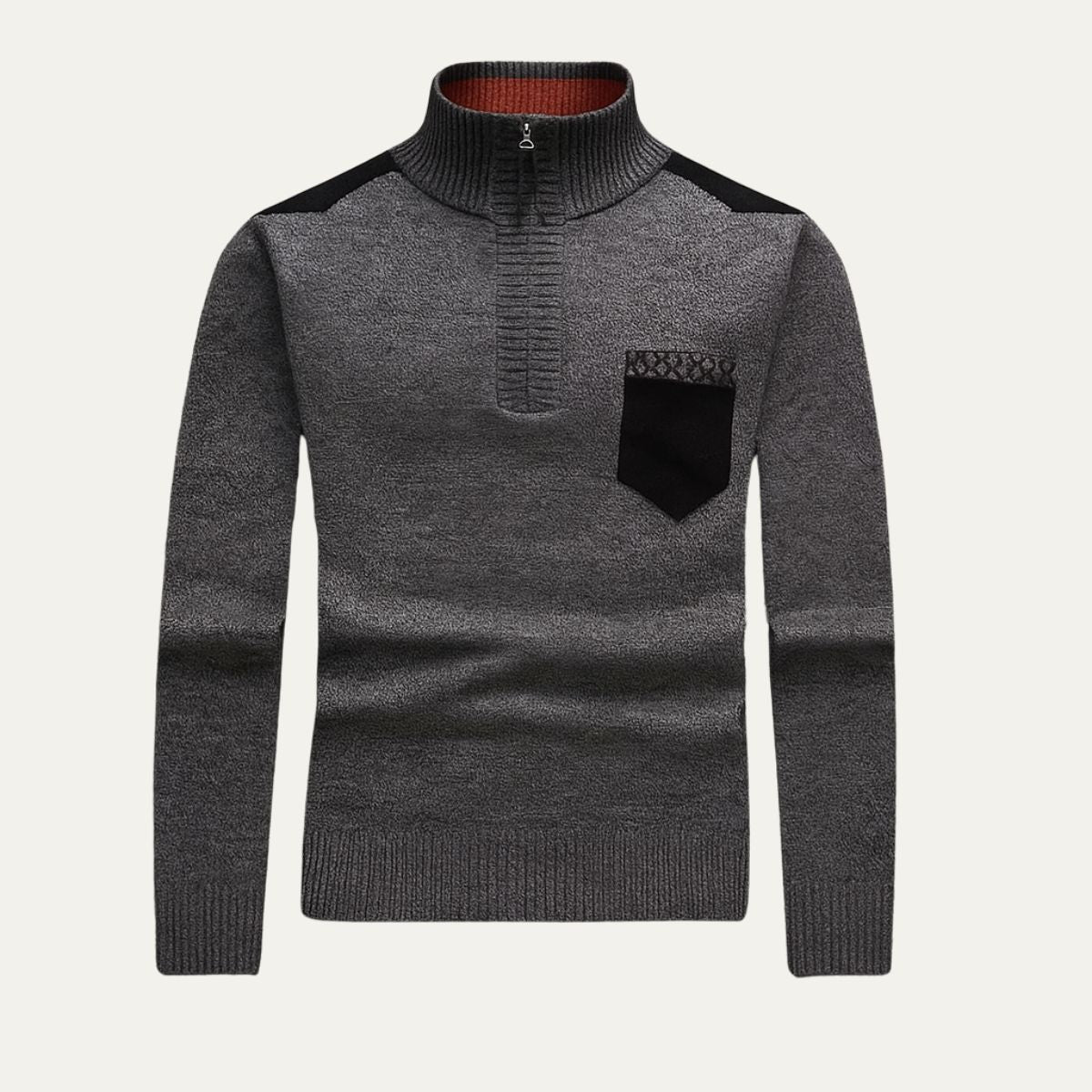 Men’s Stylish High Collar Pullover Sweater