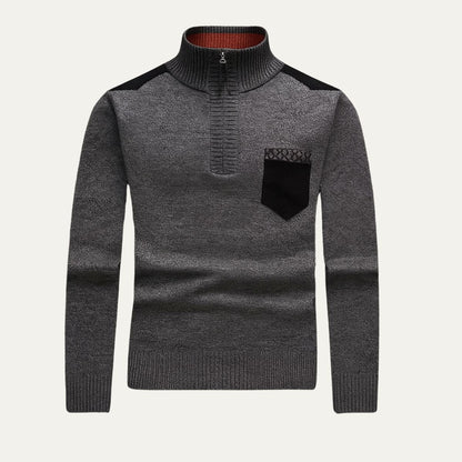 Men’s Stylish High Collar Pullover Sweater