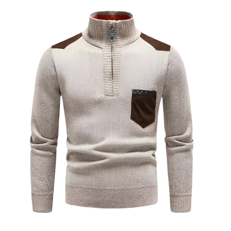 Men’s Stylish High Collar Pullover Sweater