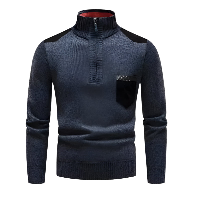 Men’s Stylish High Collar Pullover Sweater