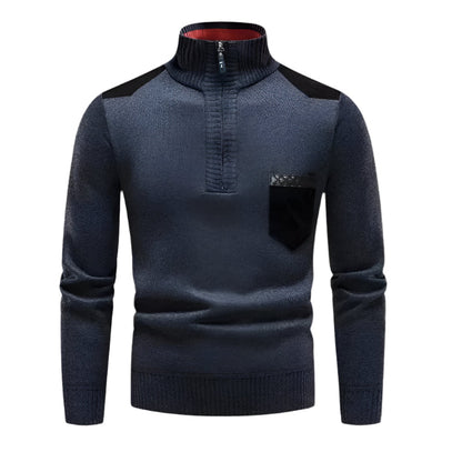 Men’s Stylish High Collar Pullover Sweater