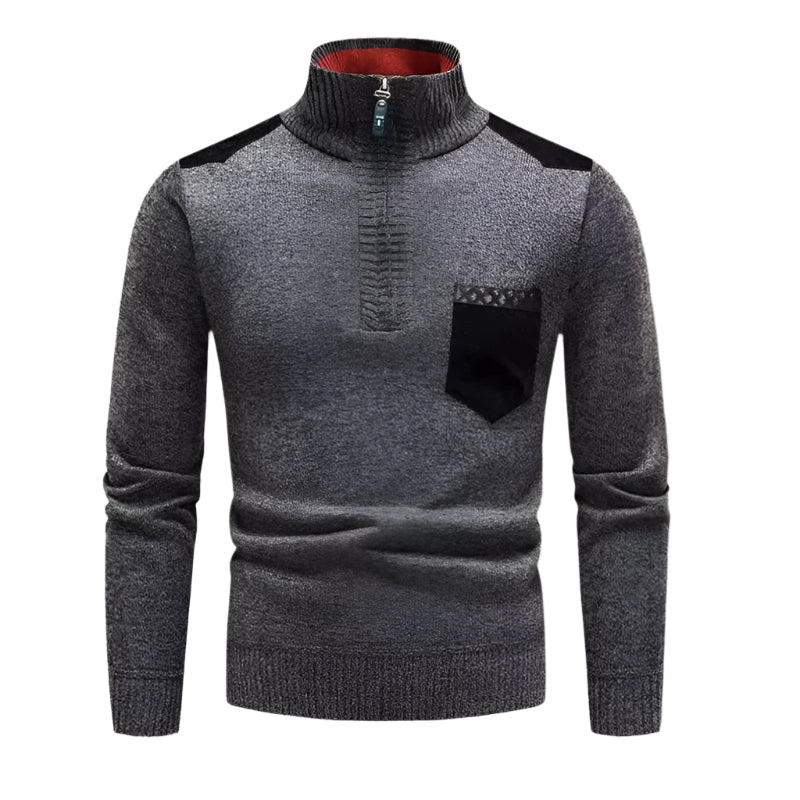 Men’s Stylish High Collar Pullover Sweater