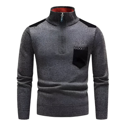 Men’s Stylish High Collar Pullover Sweater