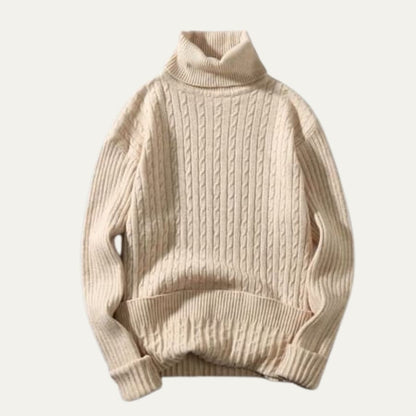 Men’s Soft Elastic Rib Turtleneck Sweater