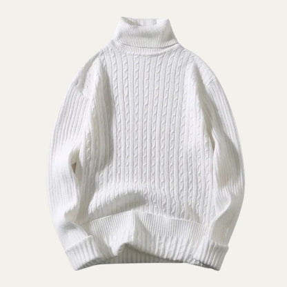 Men’s Soft Elastic Rib Turtleneck Sweater