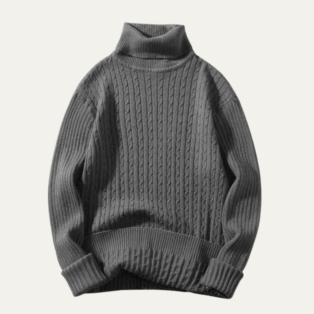 Men’s Soft Elastic Rib Turtleneck Sweater