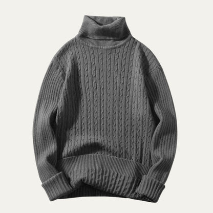 Men’s Soft Elastic Rib Turtleneck Sweater